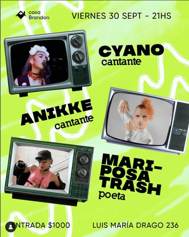 ANIKKÉ (CANTANTE) + CYANO (CANTANTE) + MARIPOSA TRASH (POETA).